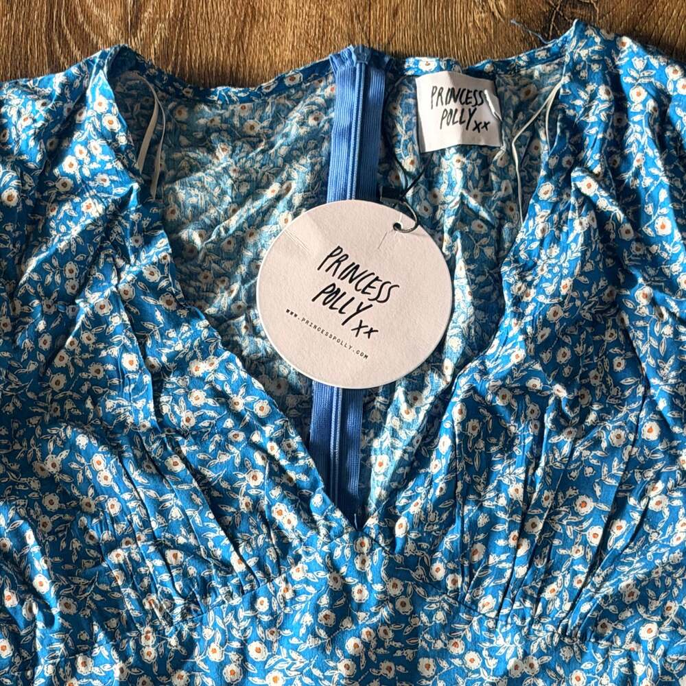 NWT Princess Polly The Sting Mini Dress Blue Size 8 - Picture 7 of 8